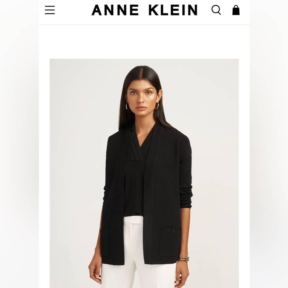 ANNE KLEIN BLACK MALIBU CARDIGAN